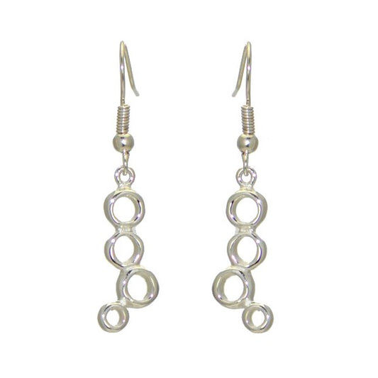 CASCADE Silver Plated Multi-Circle Hook Earrings by VIZ