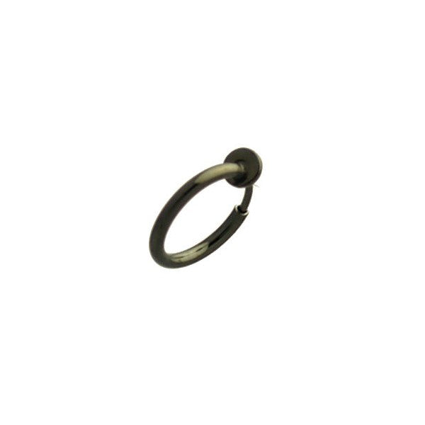 Cerceau 13mm Hematite Hoop Clip On Earrings