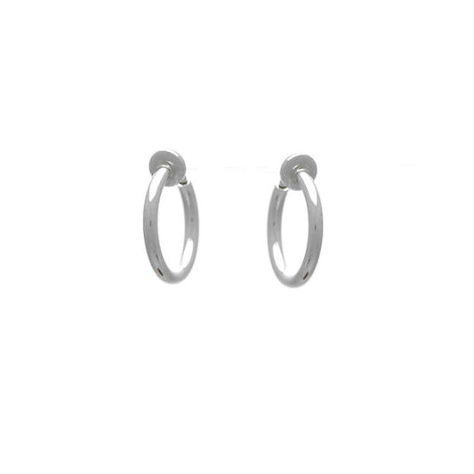 Cerceau 13mm Silver Plated Hoop Clip On Earrings
