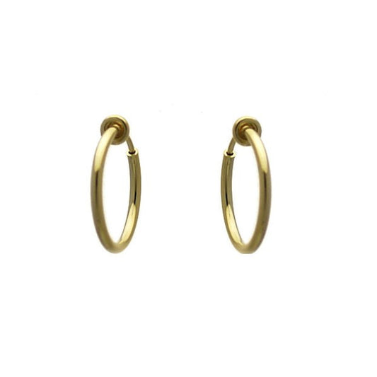 Cerceau 17mm Gold Plated Hoop Clip On Earrings