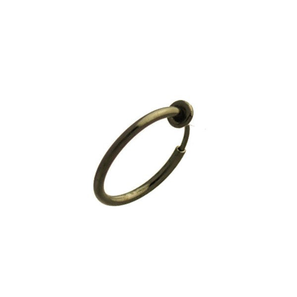 Cerceau 17mm Hematite Hoop Clip On Earrings