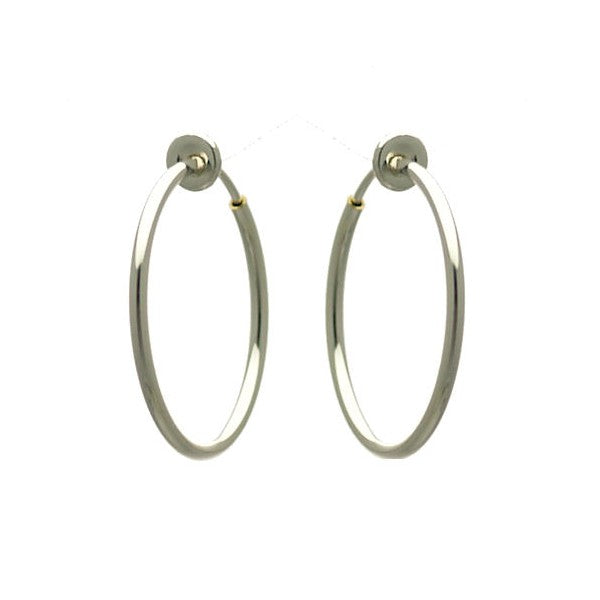 Cerceau 25mm Silver Plated Hoop Clip On Earrings