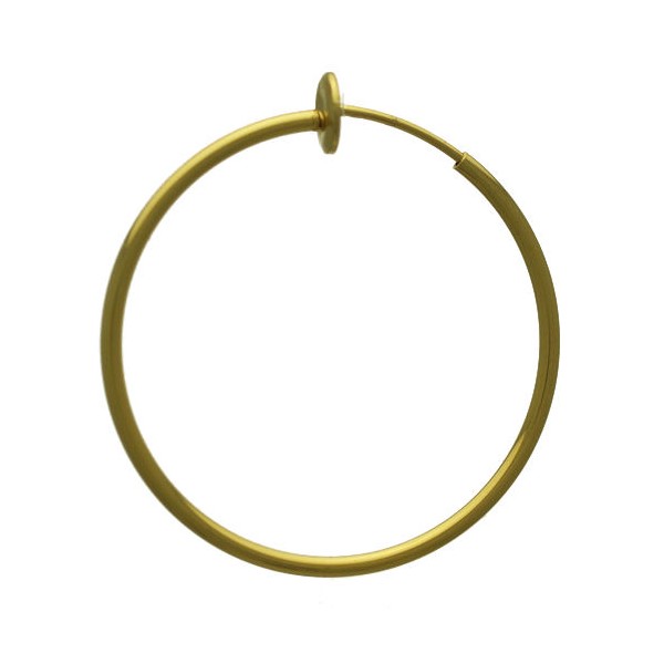 Cerceau 35mm Gold Plated Hoop Clip On Earrings