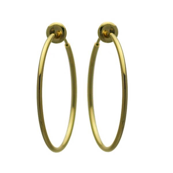 Cerceau 35mm Gold Plated Hoop Clip On Earrings