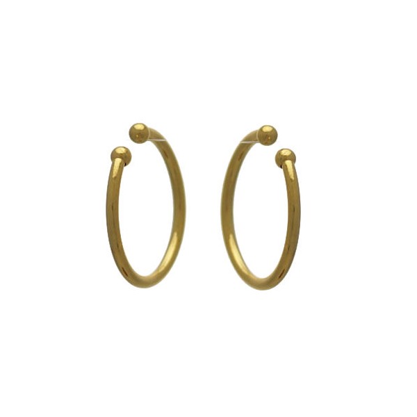 Cerceau Ball 15mm Gold Plated Ball End Hoop Earring