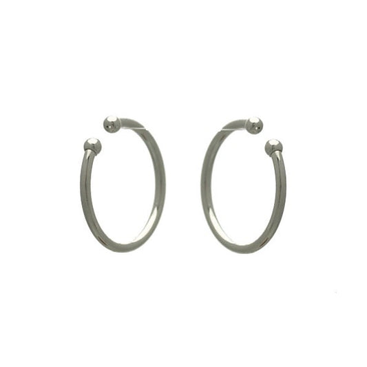 Cerceau Ball 15mm Silver Plated Ball End Hoop Earring