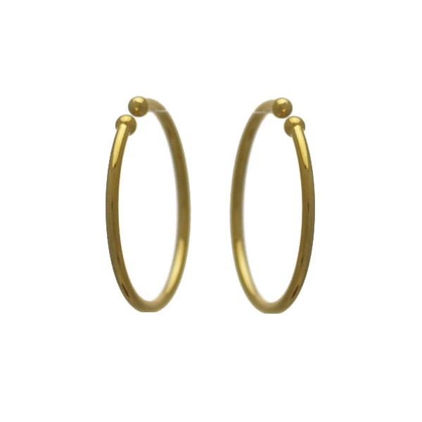 Cerceau Ball 20mm Gold Plated Ball End Hoop Earring