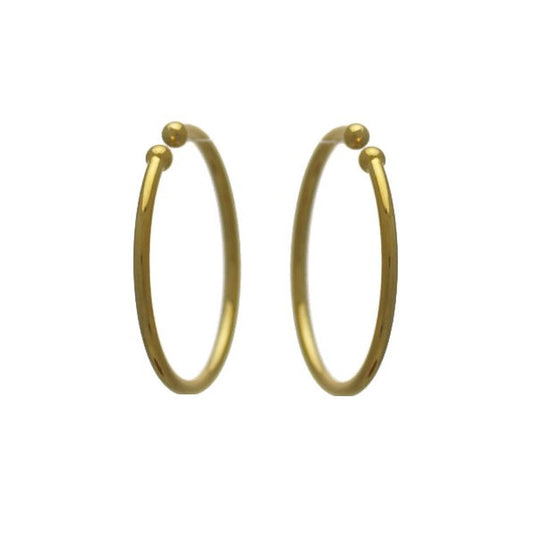 Cerceau Ball 20mm Gold Plated Ball End Hoop Earring