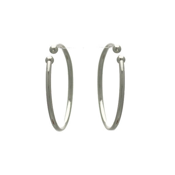 Cerceau Ball 20mm Silver Plated Ball End Hoop Earring