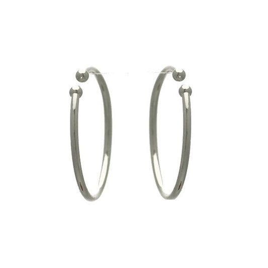 Cerceau Ball 20mm Silver Plated Ball End Hoop Earring