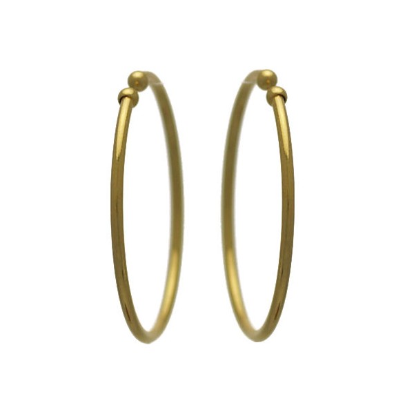 Cerceau Ball 25mm Gold Plated Ball End Hoop Earring