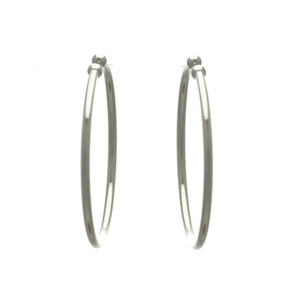 Cerceau Ball 25mm Silver Plated Ball End Hoop Earring