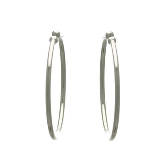 Cerceau Ball 25mm Silver Plated Ball End Hoop Earring