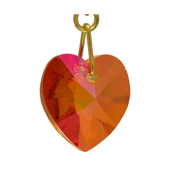 CERCEAU VALENTINE Gold Plated Astral Pink Crystal Heart Clip On Earrings