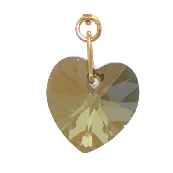 CERCEAU VALENTINE Gold Plated Bronze Shade Crystal Heart Clip On Earrings