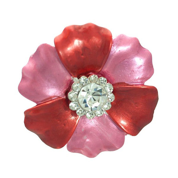 Cerinthe Silver tone Pink Crystal Scarf Clip