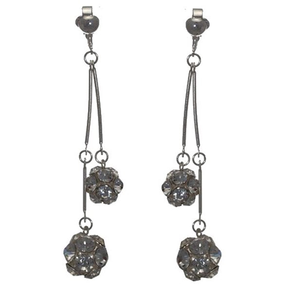 CHERIKA Silver plated Crystal Clip On Earrings