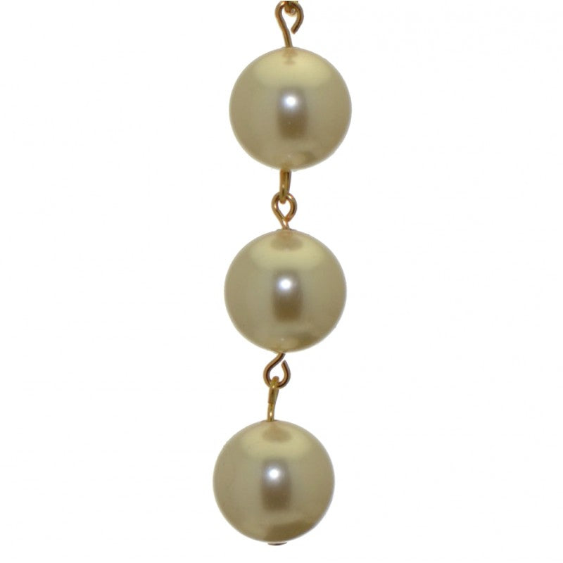 CHERRIES TRIO gold plated cream faux pearl clip on earrings