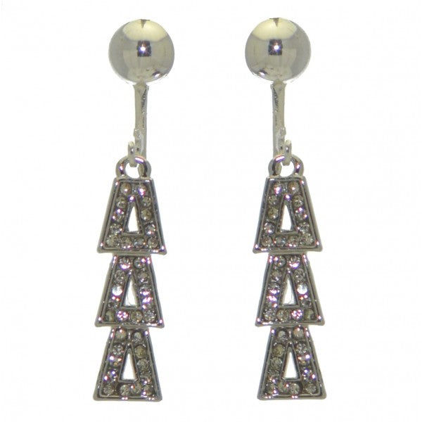 CHRISTIN silver plated crystal clip on earrings