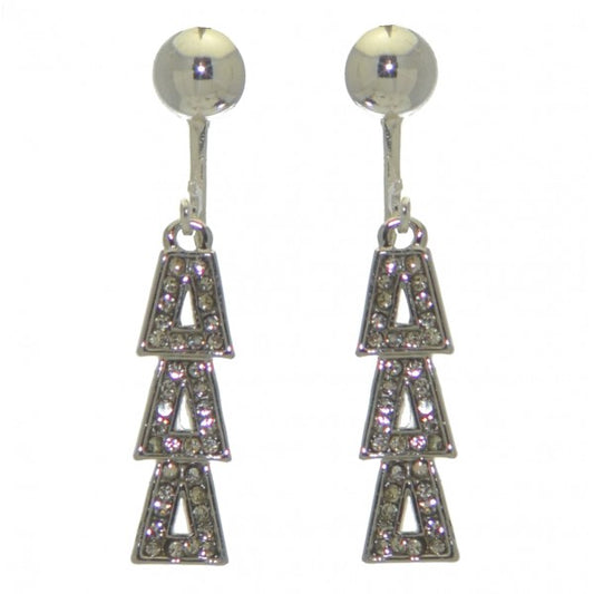 CHRISTIN silver plated crystal clip on earrings