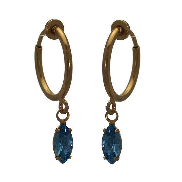 CLEMENTINE CERCEAU Gold Plated Aquamarine Clip On Earrings