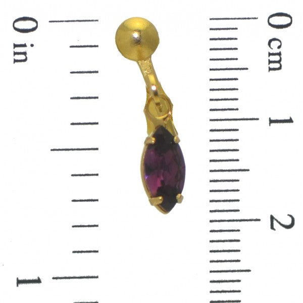 CLEMENTINE Gold Plated Amethyst Clip On Earrings