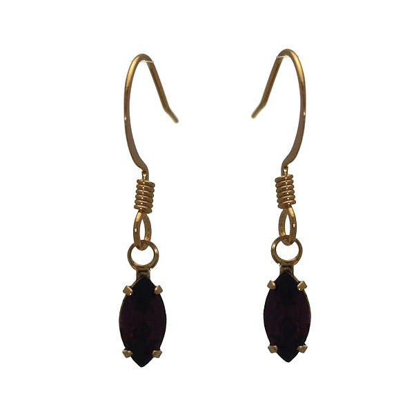 CLEMENTINE Gold Plated Amethyst Hook Earrings