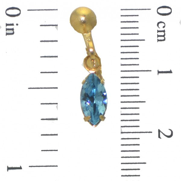 CLEMENTINE Gold Plated Aquamarine Clip On Earrings