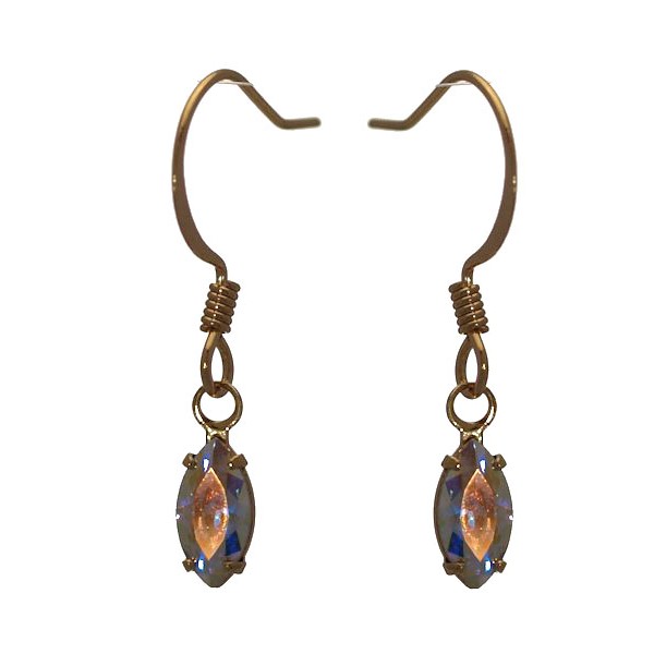 CLEMENTINE Gold Plated Crystal Aurora Borealis Hook Earrings