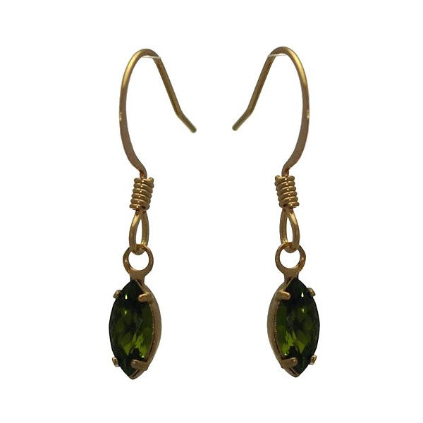 CLEMENTINE Gold Plated Olivine Hook Earrings