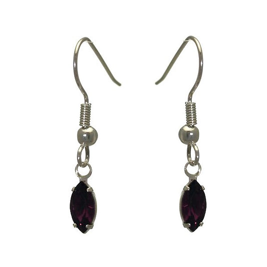 CLEMENTINE Silver Plated Amethyst Hook Earrings