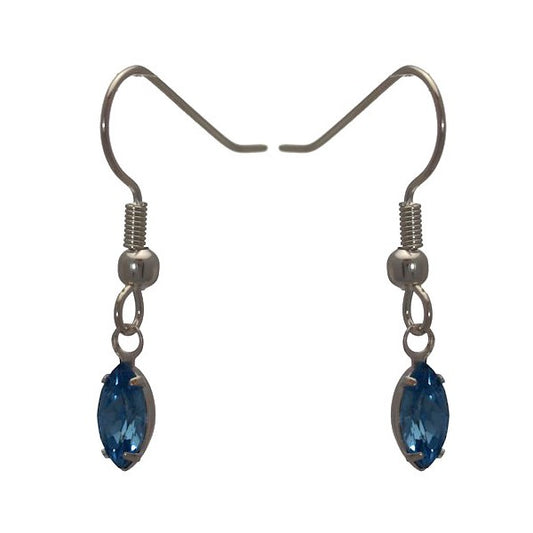 CLEMENTINE Silver Plated Aquamarine Hook Earrings