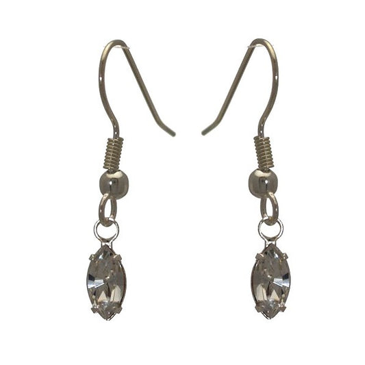 CLEMENTINE Silver Plated Crystal Hook Earrings