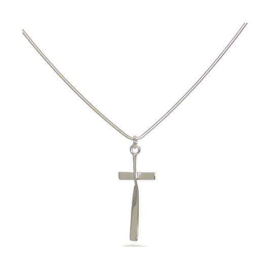 CLEOPHAS Silver Plated Twisted Cross Necklace by VIZ