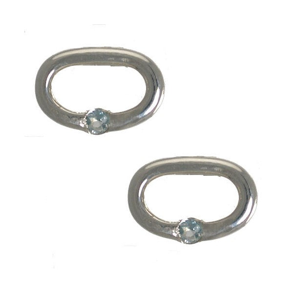 Cloris 10x7mm Topaz Sterling Silver Post Earrings