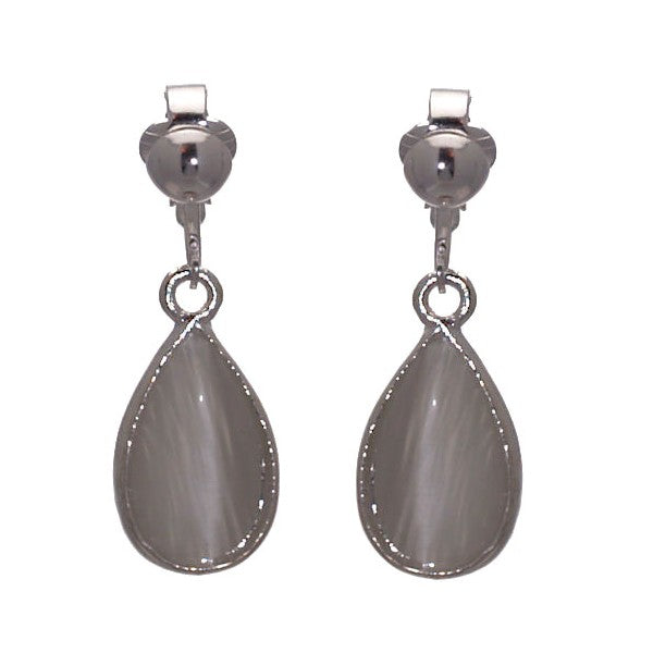 COCHINETTE plated Silver White Clip On Earrings