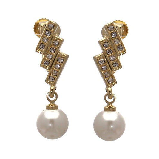 Cody Gold tone faux Pearl Clip On earrings