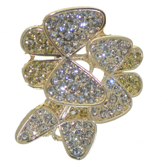 CROCUS gold plated crystal butterfly scarf clip or brooch