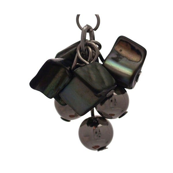 CUBES B Silver plated Multi Pendant Clip On Earrings