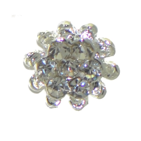 DAHNA D FLOWER Silver tone Crystal Clip On Earrings