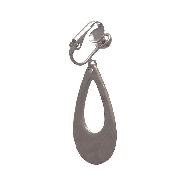 DANUTA Silver Plated Hammered Hoop Clip On Earrings