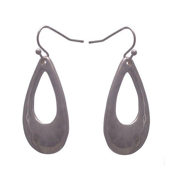 DANUTA Silver Plated Hammered Hoop Hook Earrings