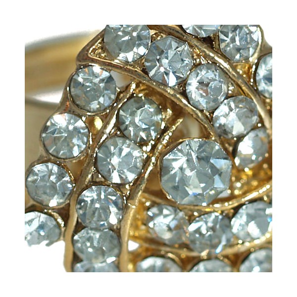 Delaine Gold tone Clear Crystal Fashion Ring