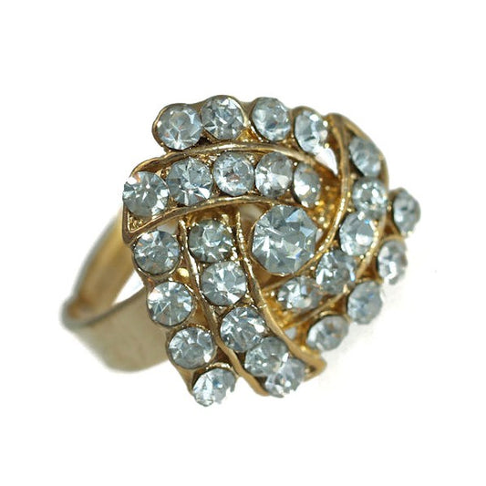 Delaine Gold tone Clear Crystal Fashion Ring