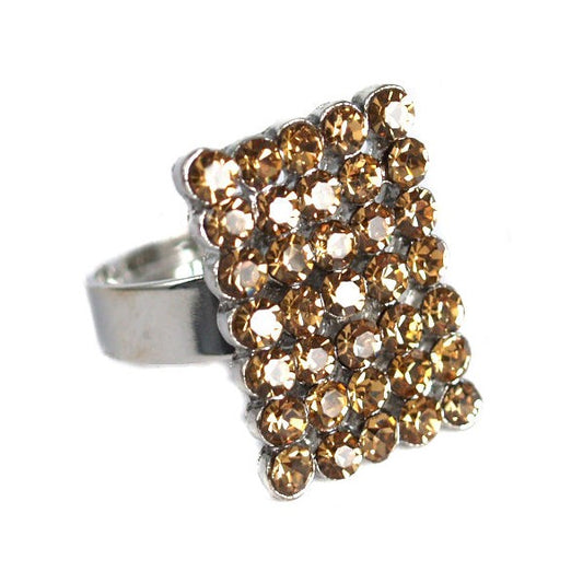 Denver Silver tone Yellow Adjustable Finger Ring