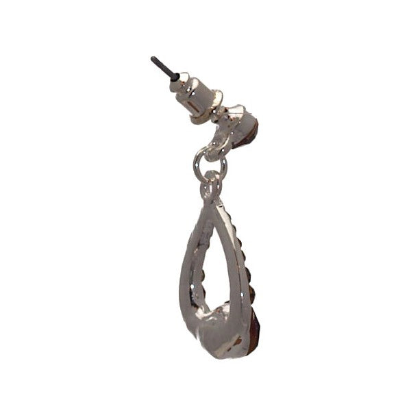 DIAMORA Silver tone Amethyst Crystal Hook Earrings