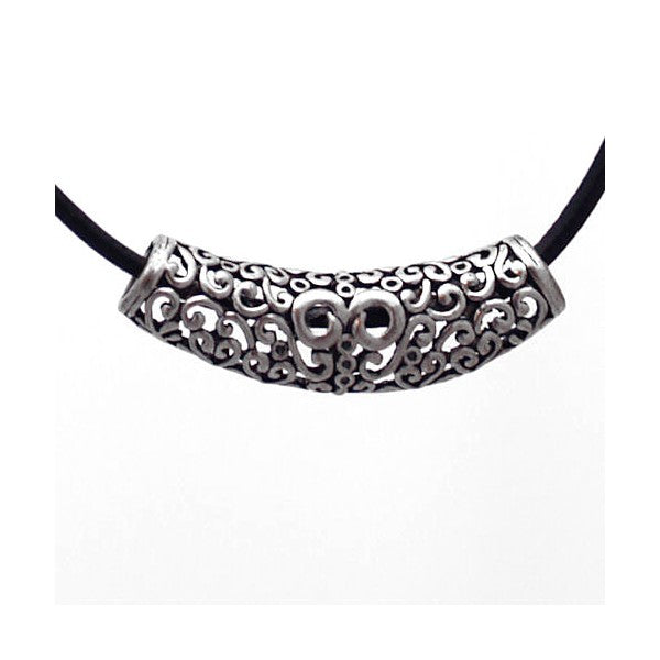 Diana Siver tone Black Cord Necklace