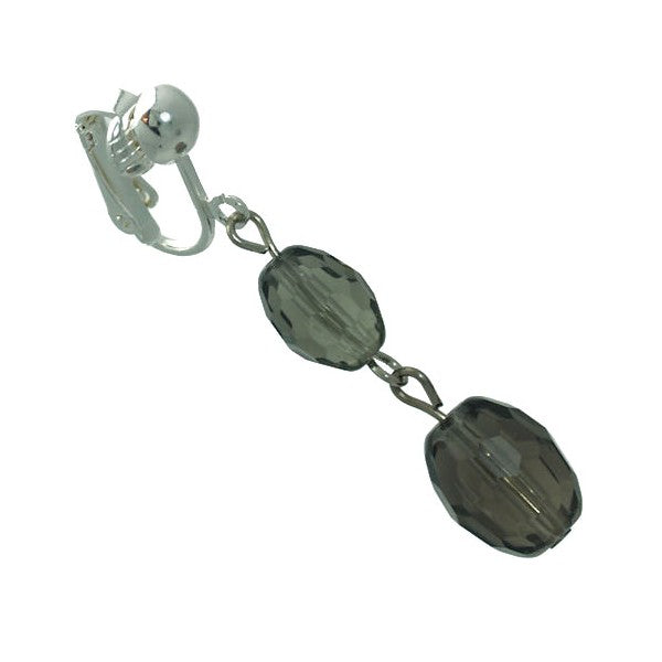 Dilys Silver plated Smoke Clip On Earrings