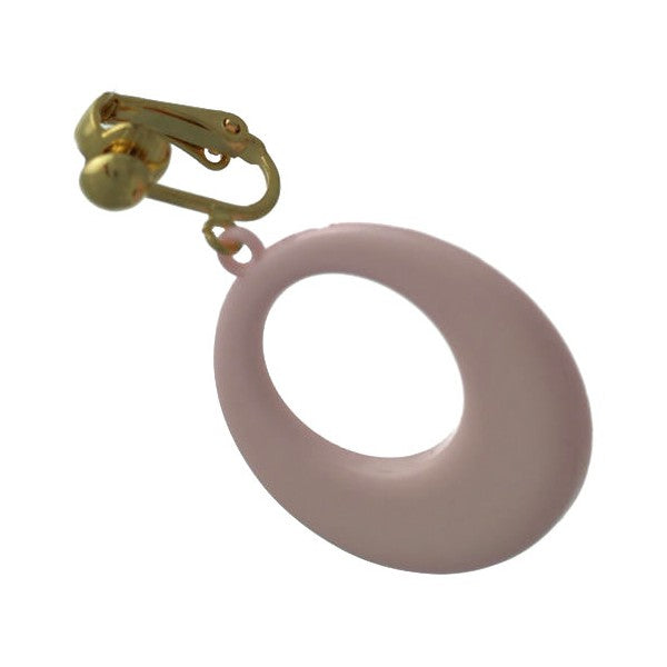 Dionyza Gold plated Baby Pink Clip On Earrings