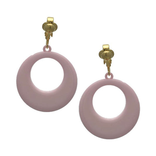 Dionyza Gold plated Baby Pink Clip On Earrings